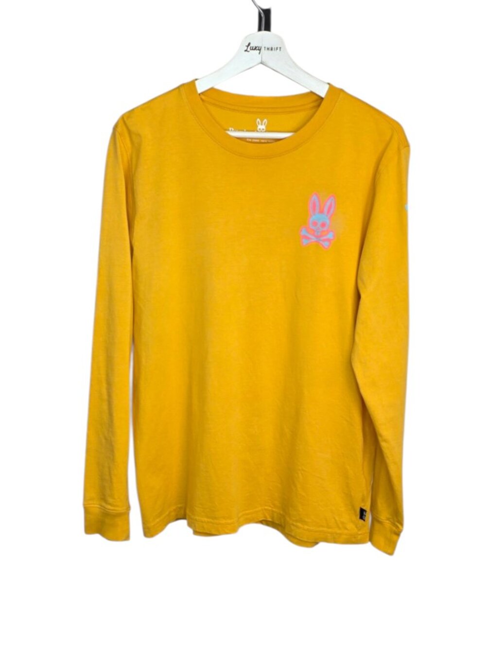 Psycho Bunny Mens Pima Cotton Logo Long Sleeve Crew Neck Shirt, Size 5 / M